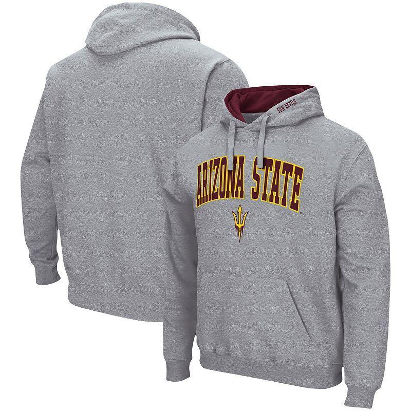 Men's Colosseum Heathered Gray Bowling Green St. Falcons Arch and Logo Pullover Hoodie, Size: Small, Bwg Grey Product Image