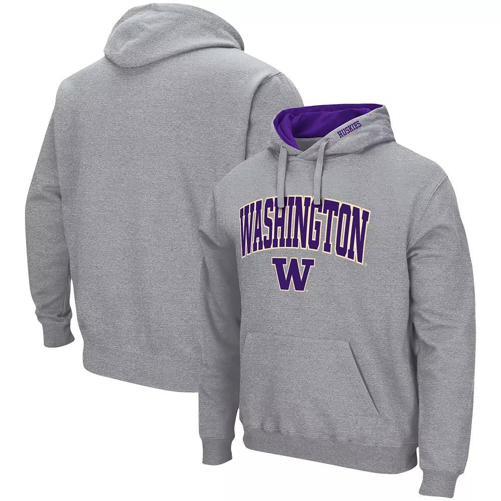 Men's Colosseum Heather Gray Pitt Panthers Arch & Logo 3.0 Pullover Hoodie, Size: 2XL, Grey Product Image