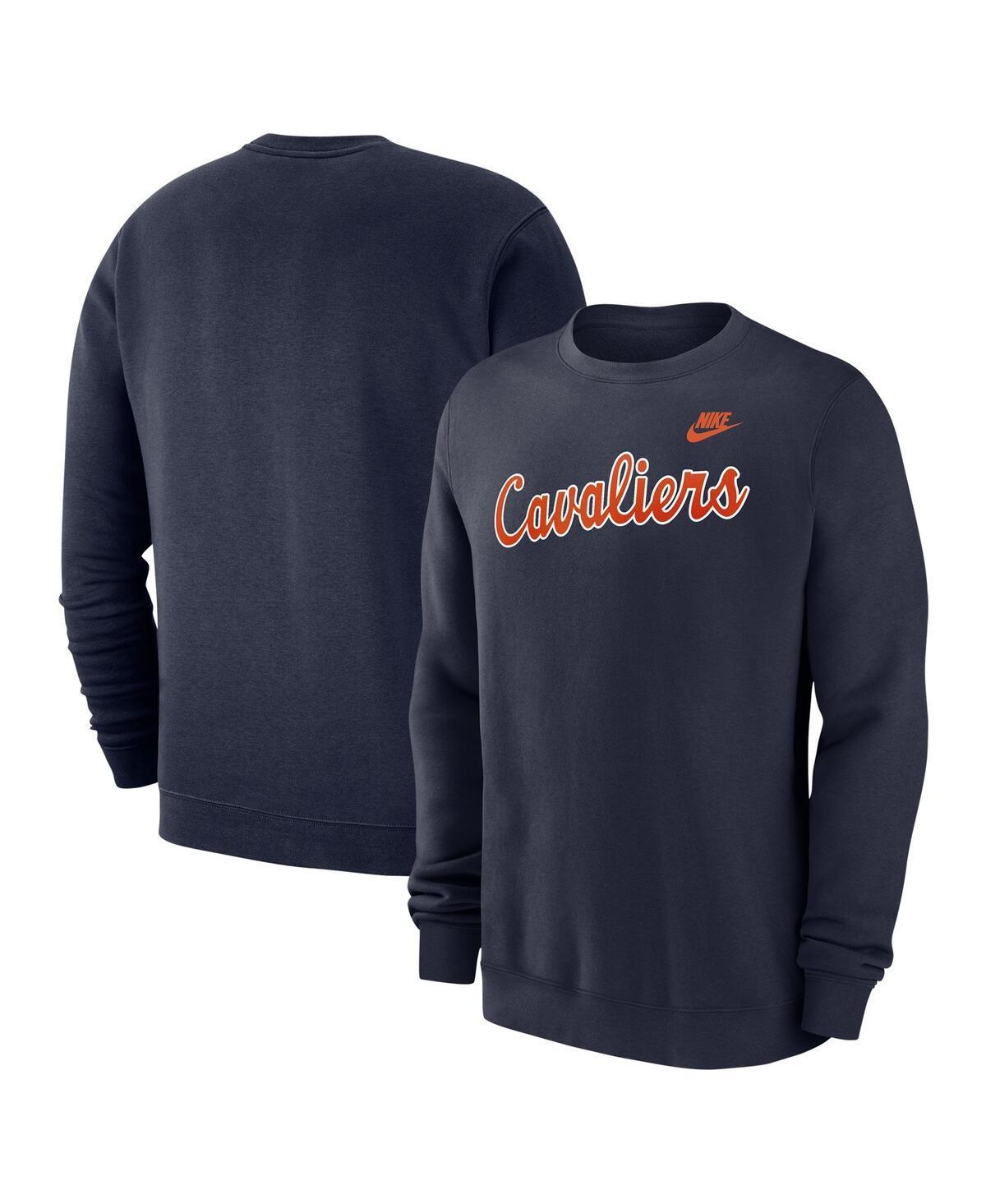 Men's Nike Navy Virginia Cavaliers Vintage Club Fleece Pullover Sweatshirt, Size: Large, Blue Product Image