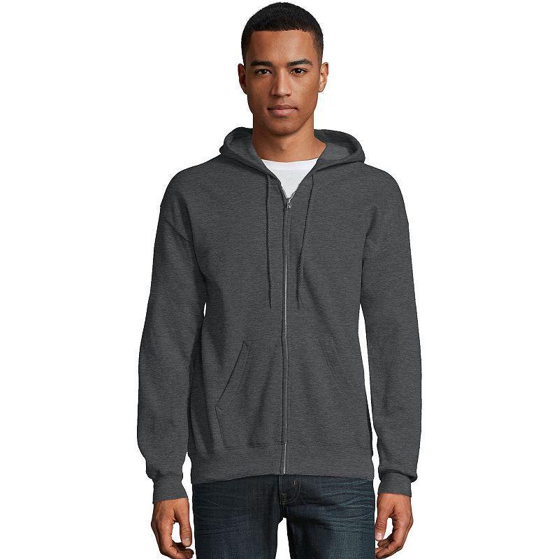 Men's Hanes® EcoSmart Fleece Full-Zip Hooded Jacket, Size: Large, Deep Royal1 Product Image