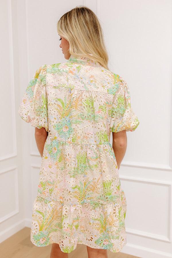 Springtime Grace Floral Eyelet Mini Dress Product Image