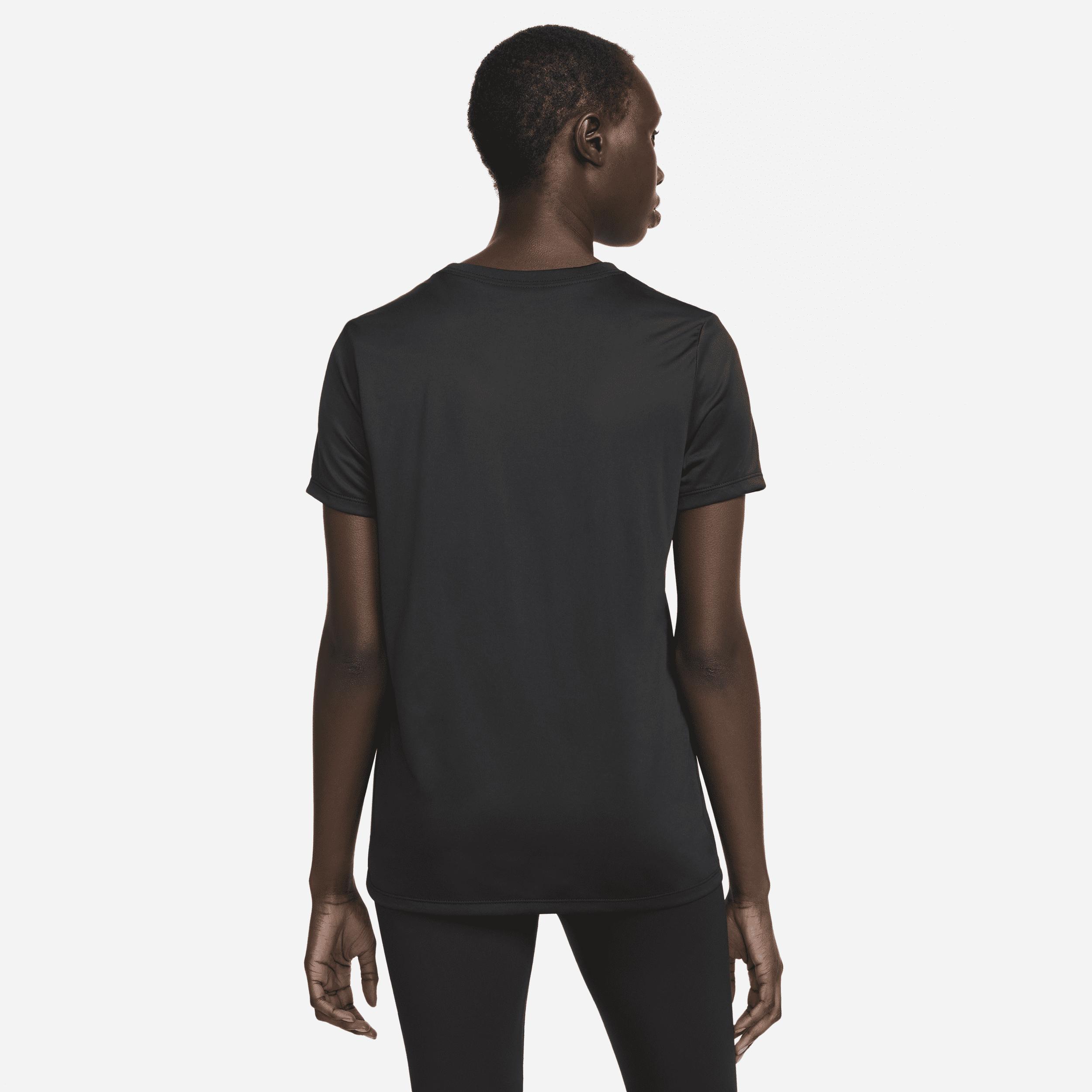 Women's Nike Dri-FIT Tee, Size: Large, Black White Product Image
