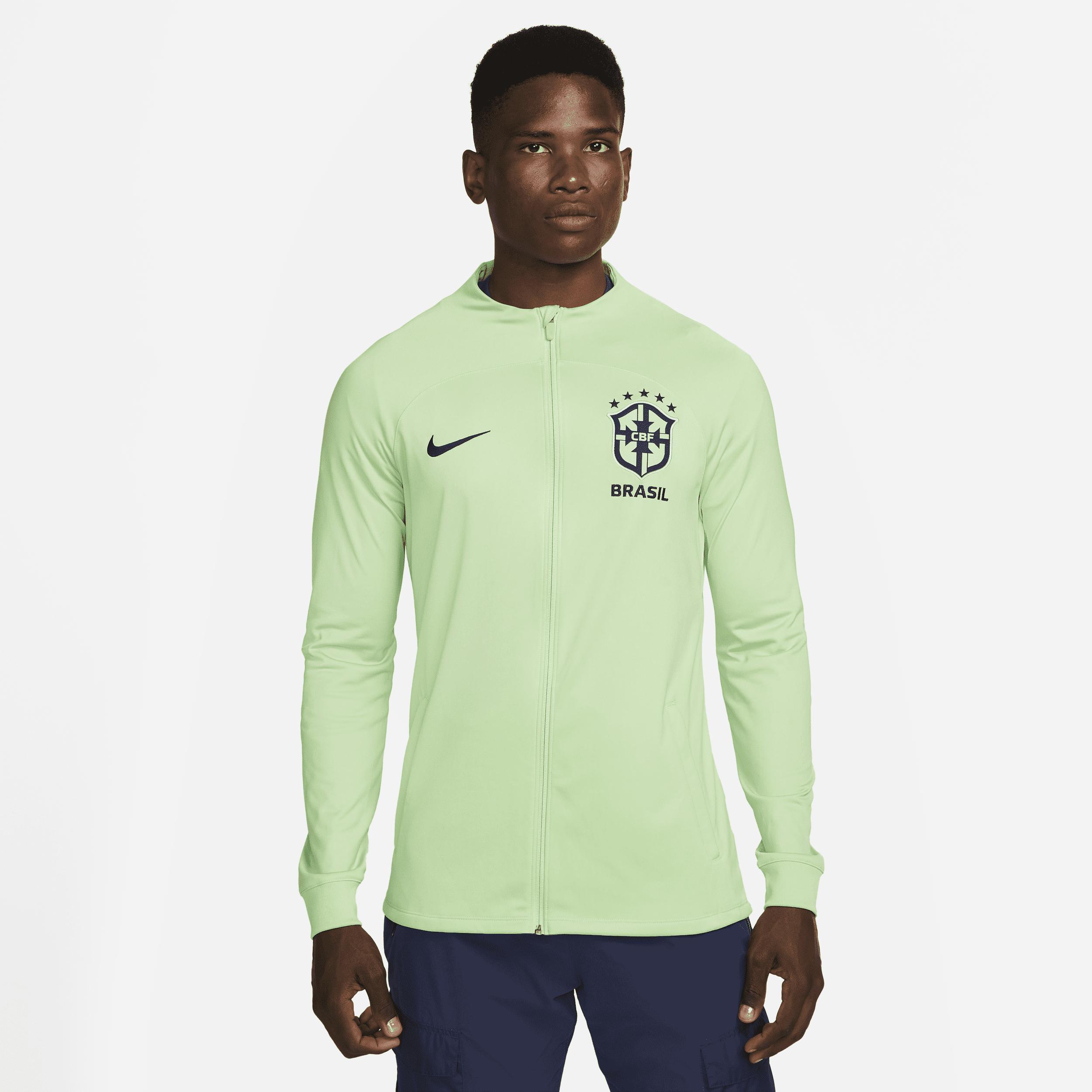 Men's Nike Brazil National Team Green Strike Raglan Full-Zip Performance Track Jacket, Size: XL, Soc Green Product Image