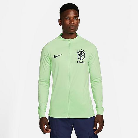 Men's Nike Brazil National Team Green Strike Raglan Full-Zip Performance Track Jacket, Size: XL, Soc Green Product Image