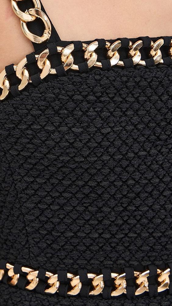 alice + olivia Kelly Fitted Mini Dress with Chain Detail | Shopbop Product Image
