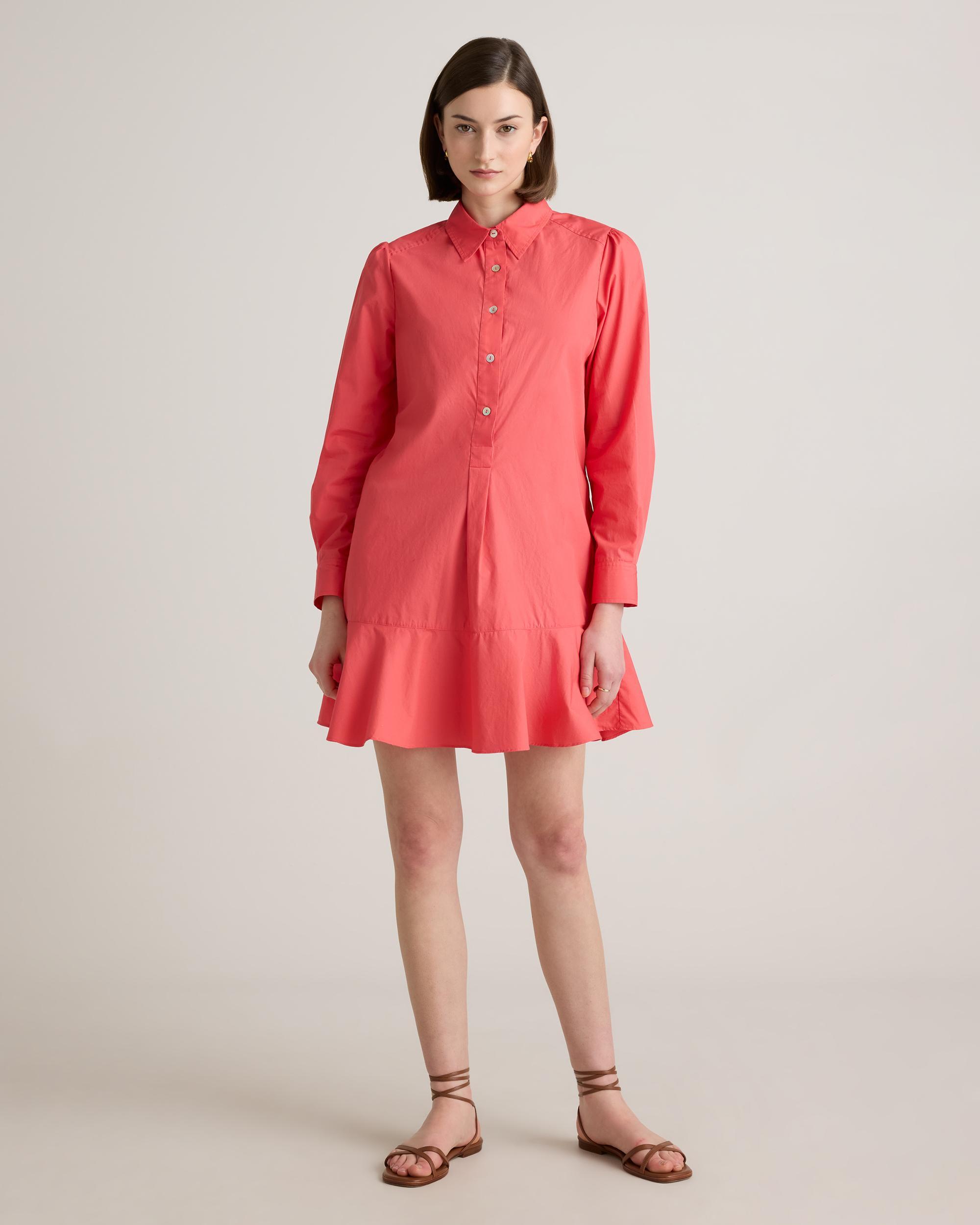 100% Organic Cotton Drop Waist Shirt Dress Product Image