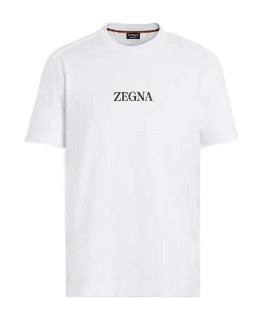 ZEGNA Logo-print Crew-neck T-shirt In White Product Image