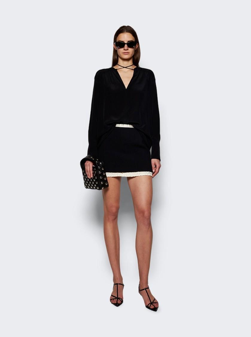 KHAITE Elena Small Studded Textured-leather Shoulder Bag In Black Product Image