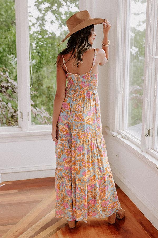 All Of A Sudden Floral Jumpsuit in Grey Product Image