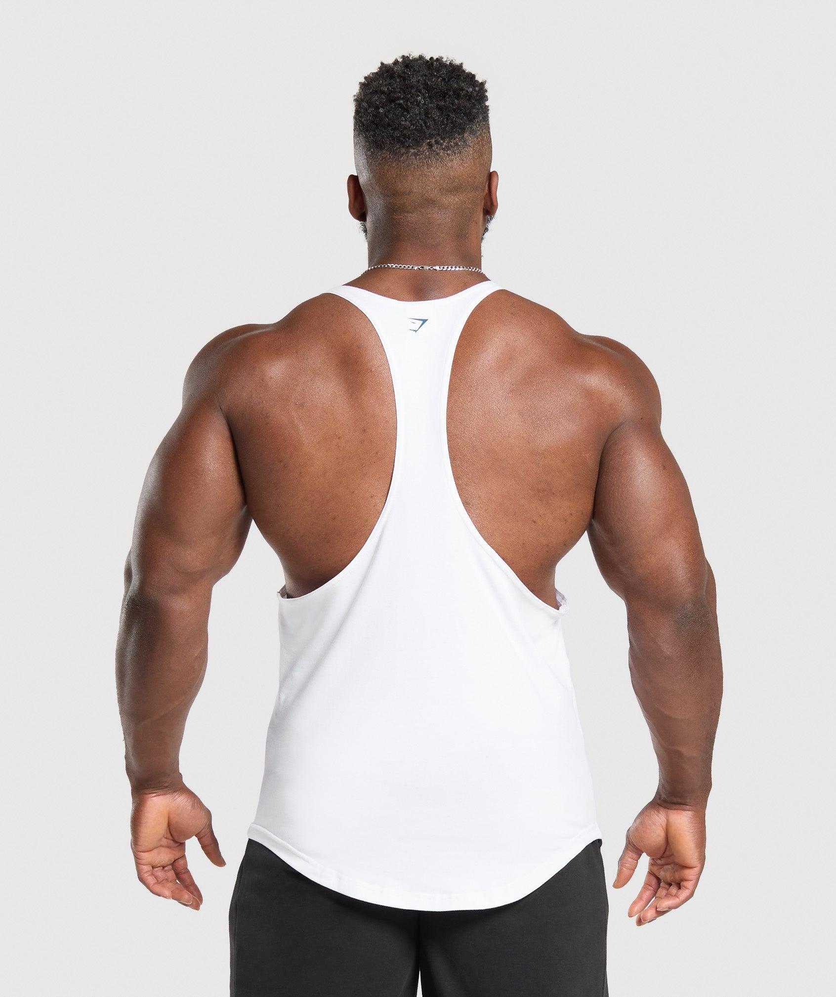 Gymshark Heavy Duty Stringer - White Male Product Image