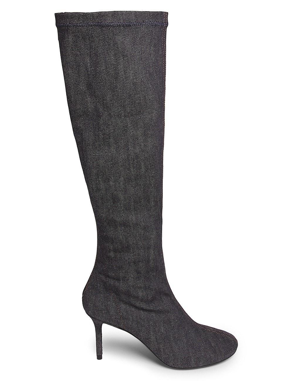 Womens Nude Denim 75MM Stiletto Boots Product Image