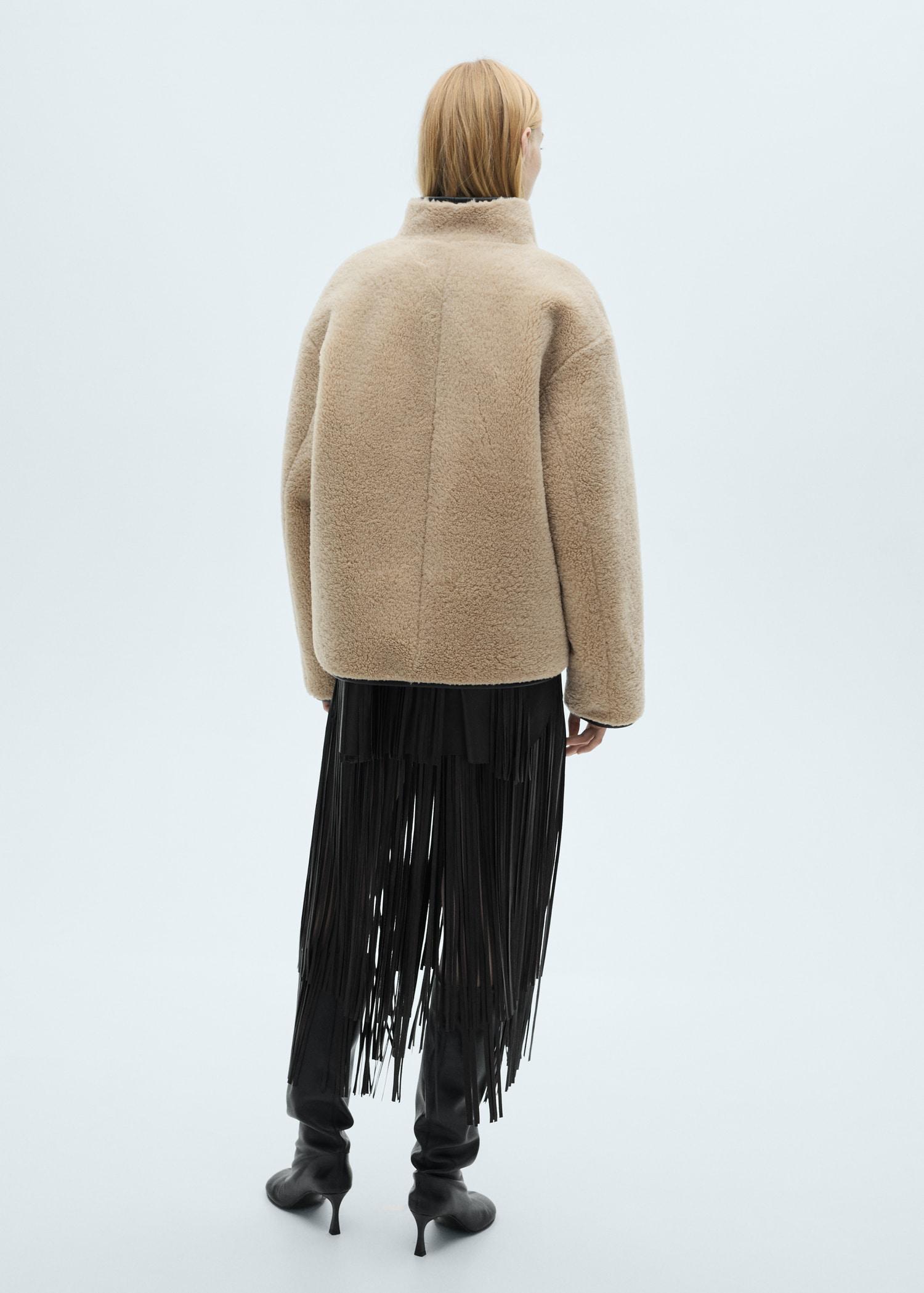 Short fur effect coat - Women | MANGO USA Product Image