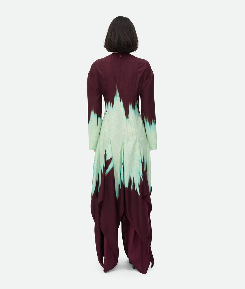 Women's Viscose Degrade Petal Print Dress in Burgundy/mint Product Image