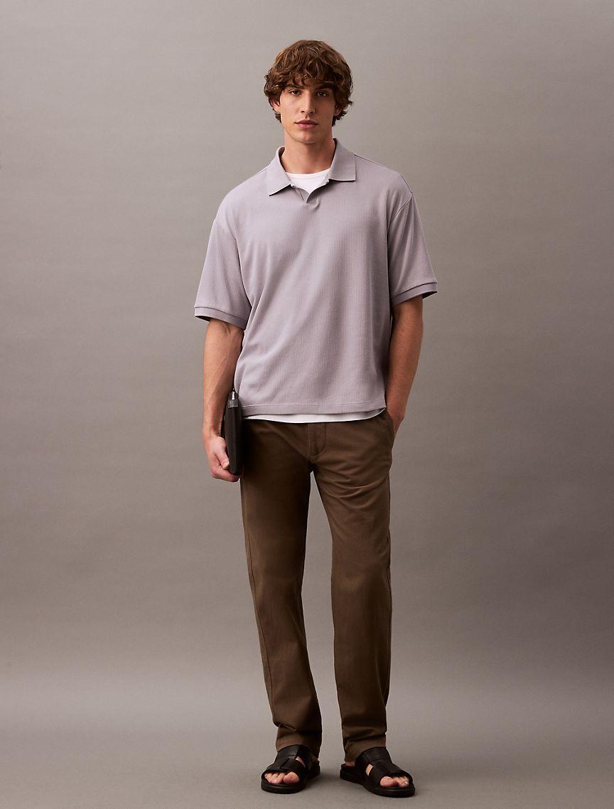 Drop Needle Ribbed Polo Shirt Product Image