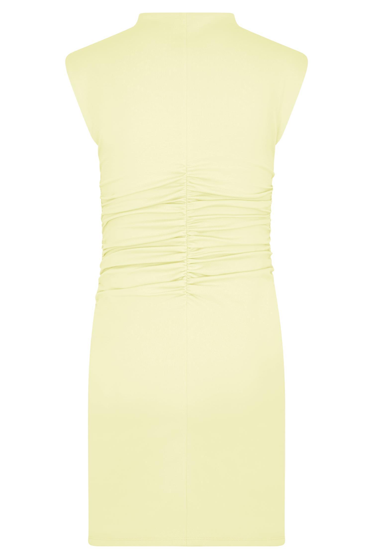 Elliot High Neck Sleeveless Mini Dress - Pale Lemon Product Image