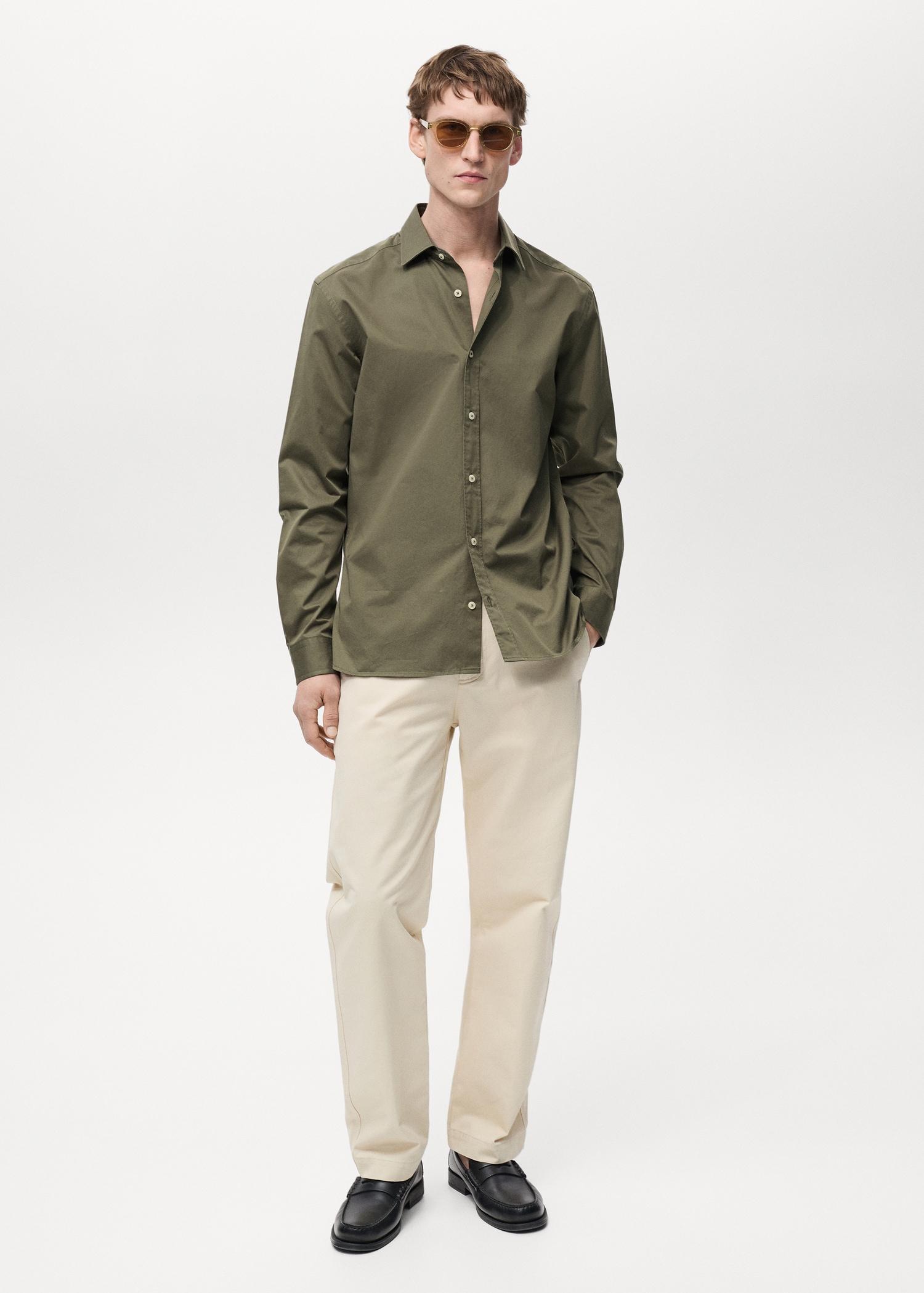 100% cotton regular fit shirt - Men | MANGO USA Product Image