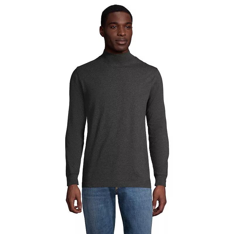 Big & Tall Lands' End Super-T Classic-Fit Mock Turtleneck, Men's, Size: 4XB, Dk Grey Heather Product Image