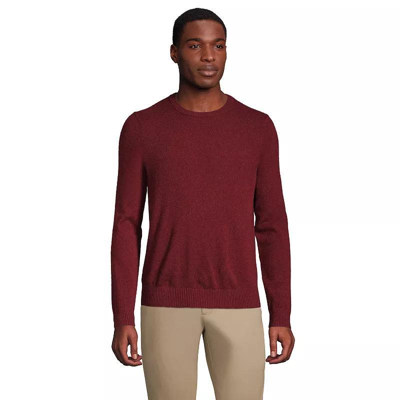 Men's Lands' End Fine-Gauge Cashmere Crewneck Sweater, Size: Small, Grey Heather Product Image
