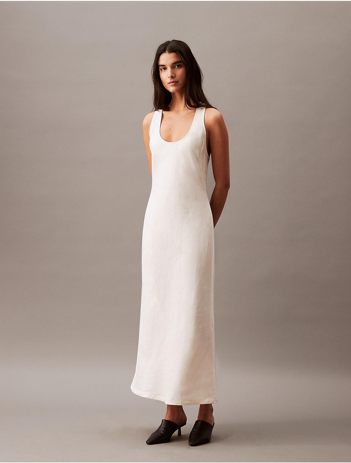 Calvin Klein Women's Linen Blend Casual Day Dress - Grey - S Product Image