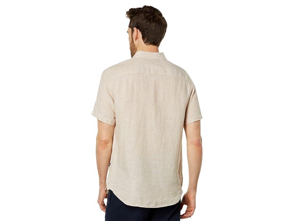 Men's Nautica Linen Short-Sleeve Shirt, Size: Large, Blue Product Image