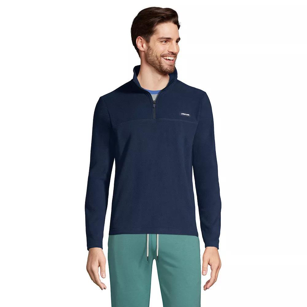 Big & Tall Lands' End Logo Fleece Quarter-Zip Pullover, Men's, Size: 4XLT, Radiant Blue Product Image