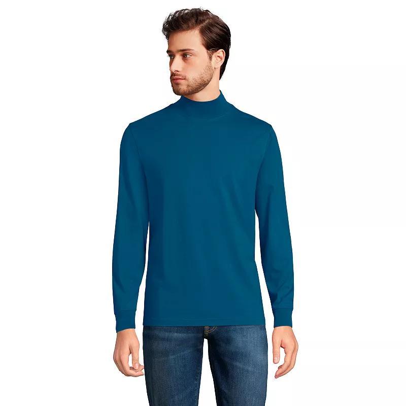 Men's Lands' End Super-T Mock Turtleneck, Size: XL, Radiant Blue Product Image