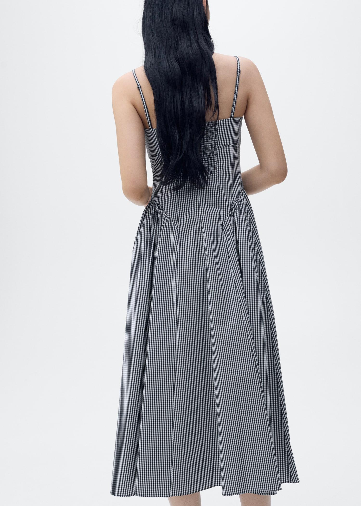 Gingham check midi dress - Women | MANGO USA Product Image