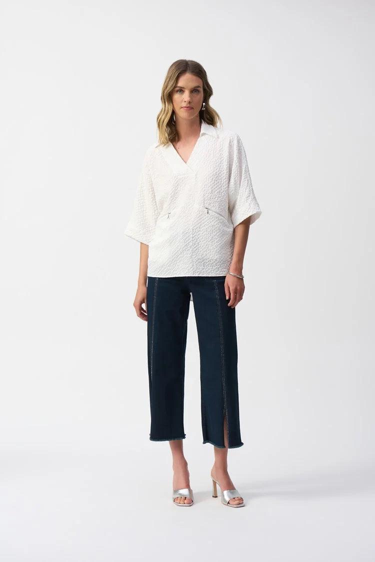 Culotte Jeans With Embellished Front Seam Product Image