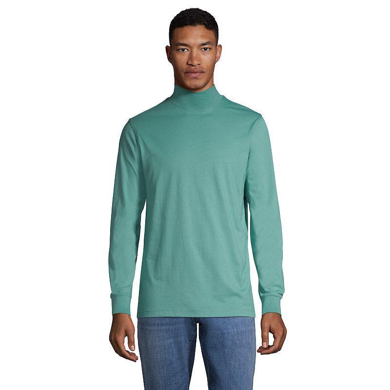 Big & Tall Lands' End Super Mock Turtleneck, Men's, Size: Medium Tall, Radiant Blue Product Image