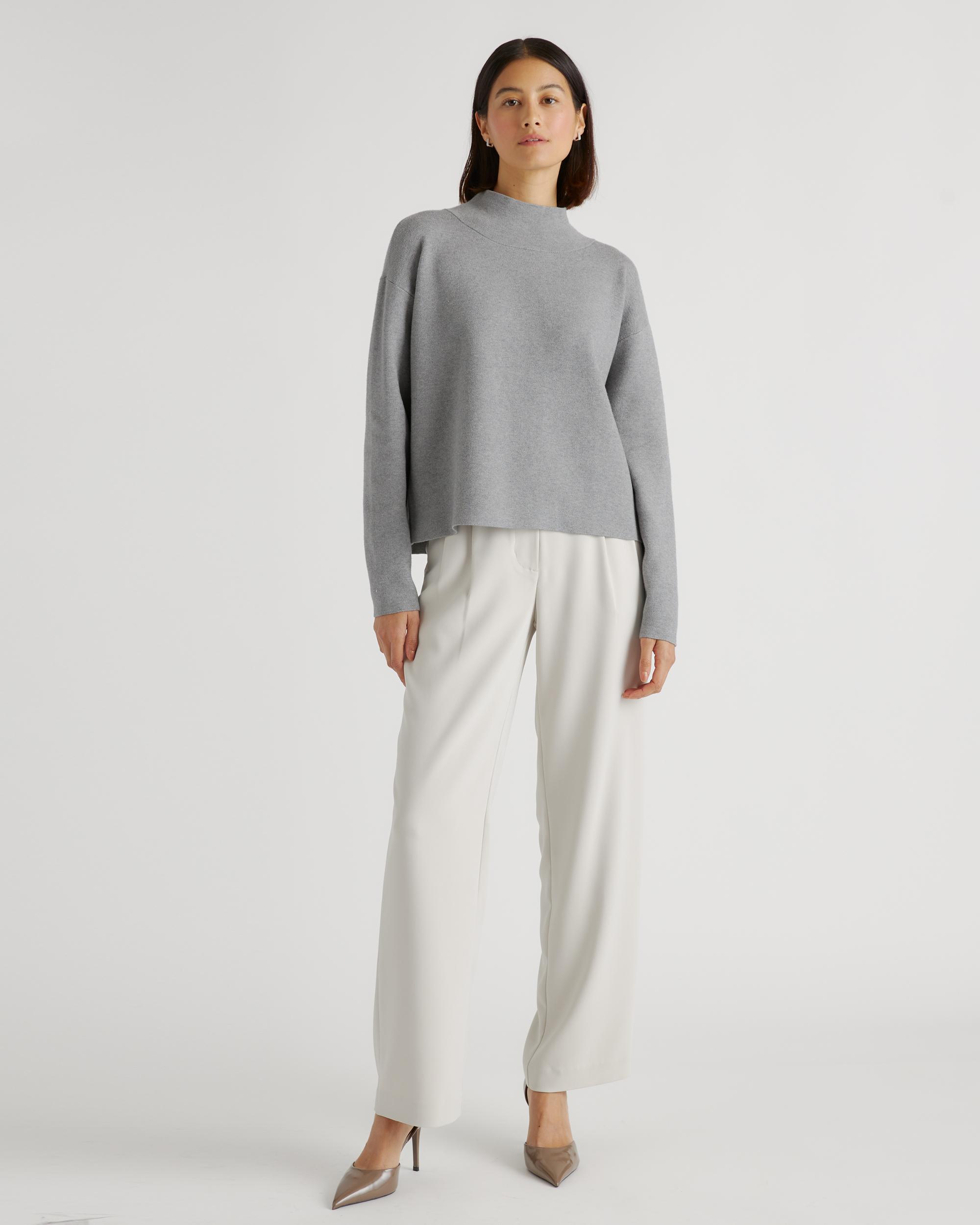 Quince | Women's Eco-Knit Milano Stitch Mock Neck Pullover Size XL, Viscose Product Image