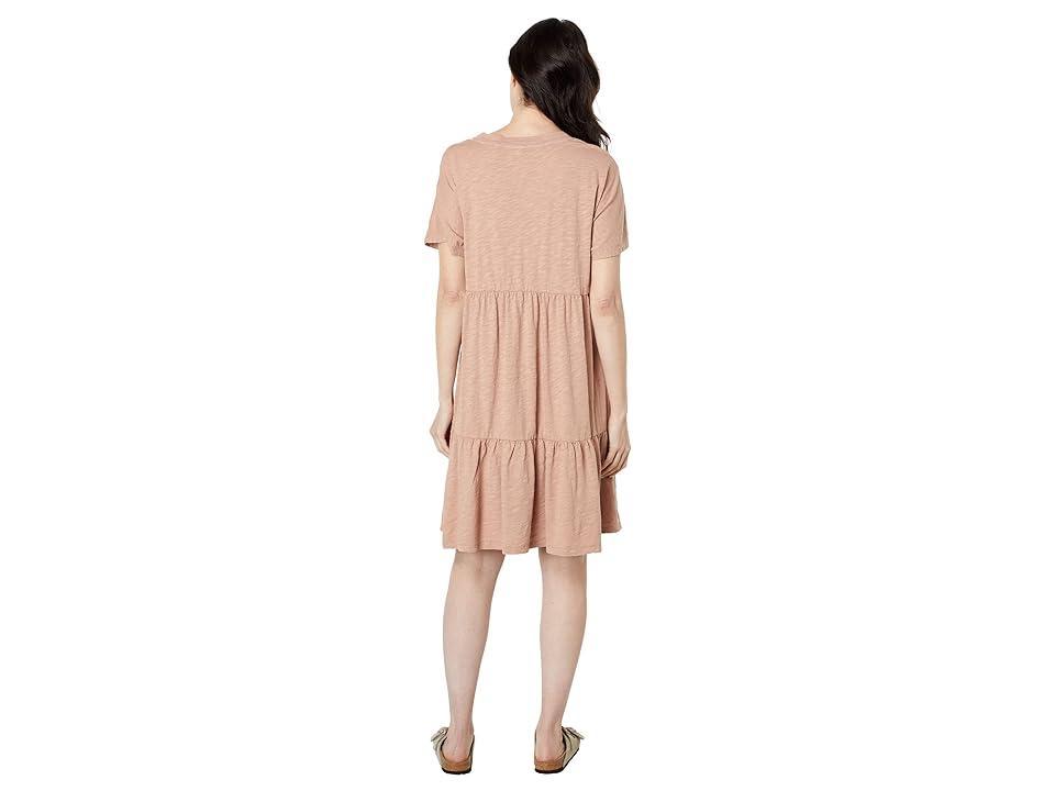 Mod-o-doc Slub Jersey Short Dolman Shirred Dress (Whisper Clay) Women's Dress Product Image