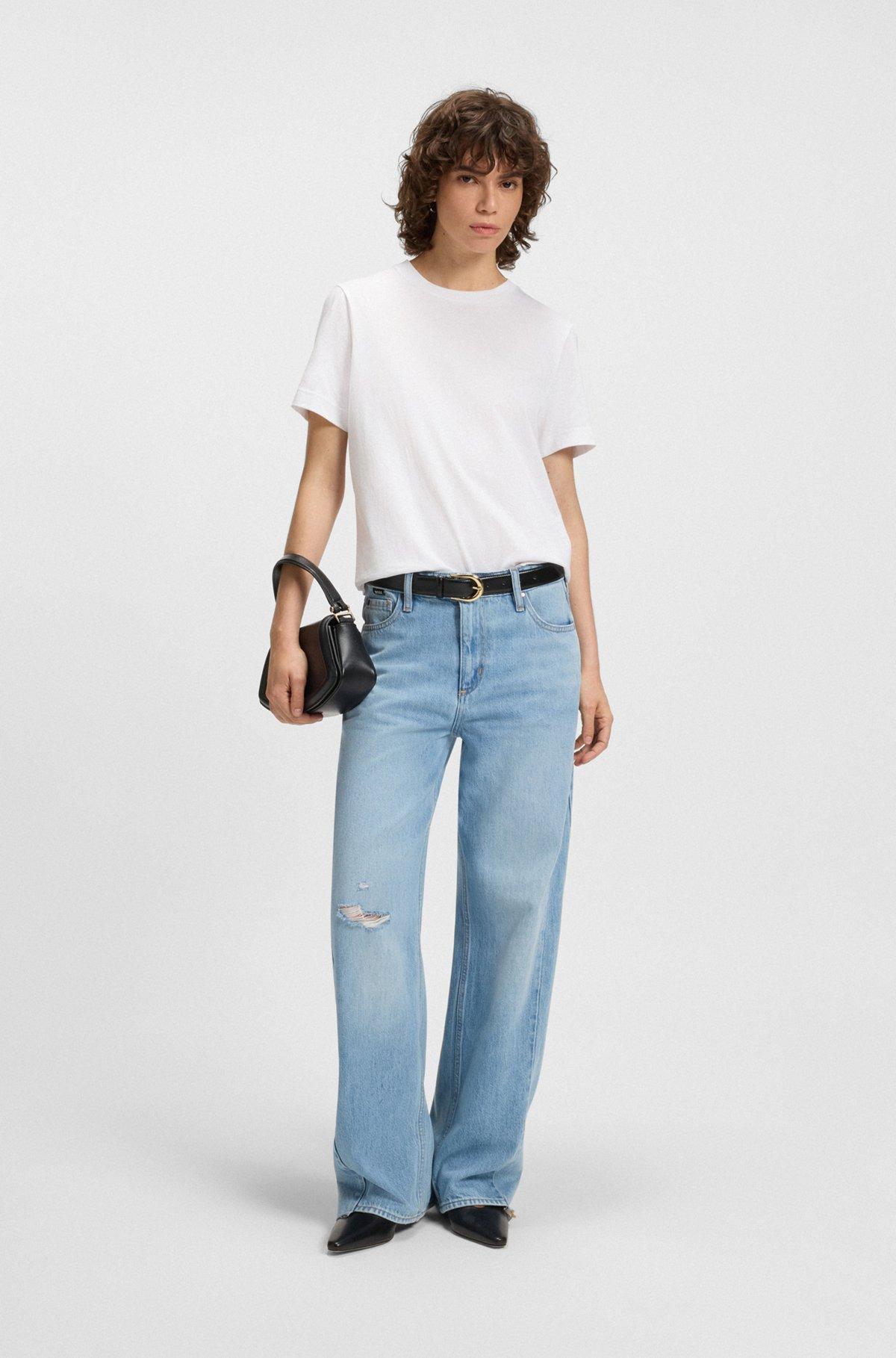 BOSS - Loose-fit T-shirt in cotton jersey - White Product Image