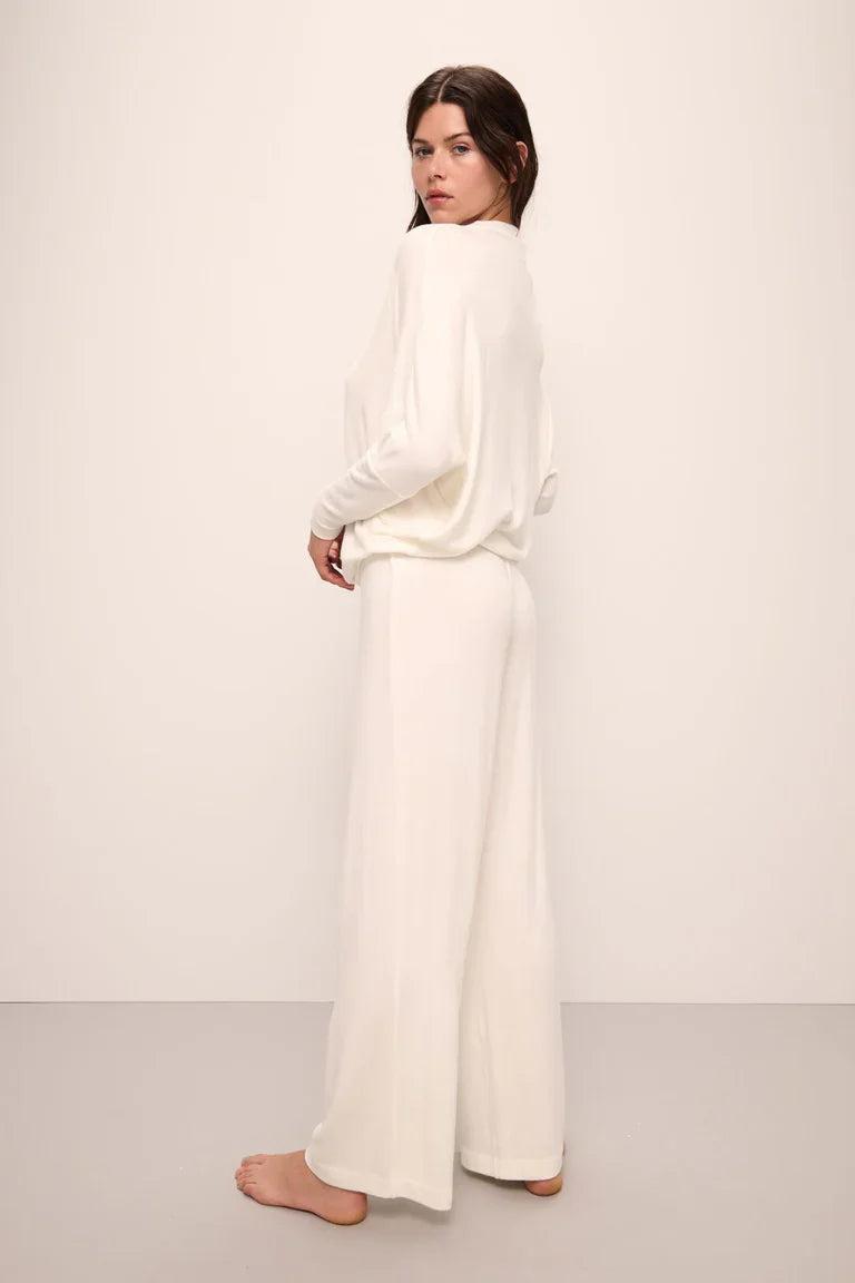 Eberjey Cozy Ivory Wide Leg Pant Product Image