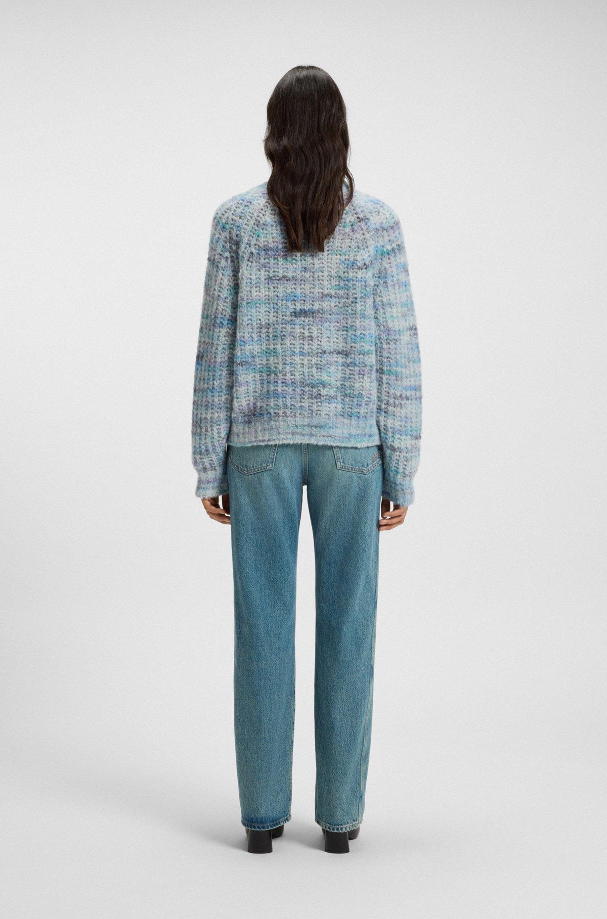 Alpaca-blend relaxed-fit sweater with multicolored yarns Product Image
