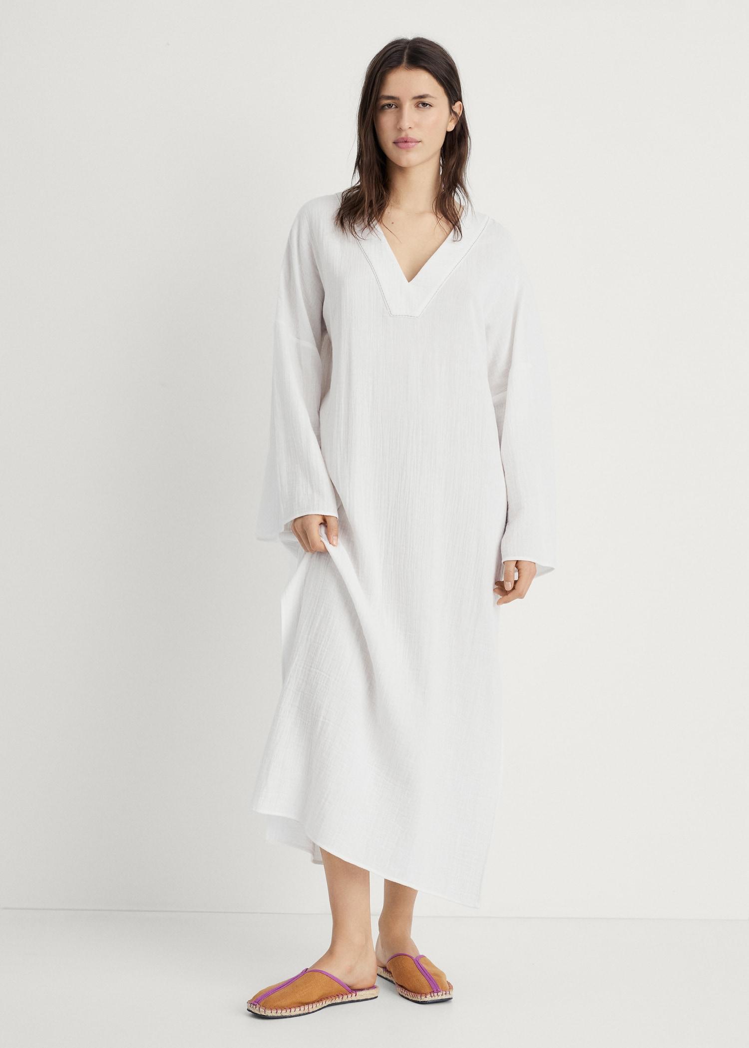 Oversized pajama caftan - Women | MANGO USA Product Image