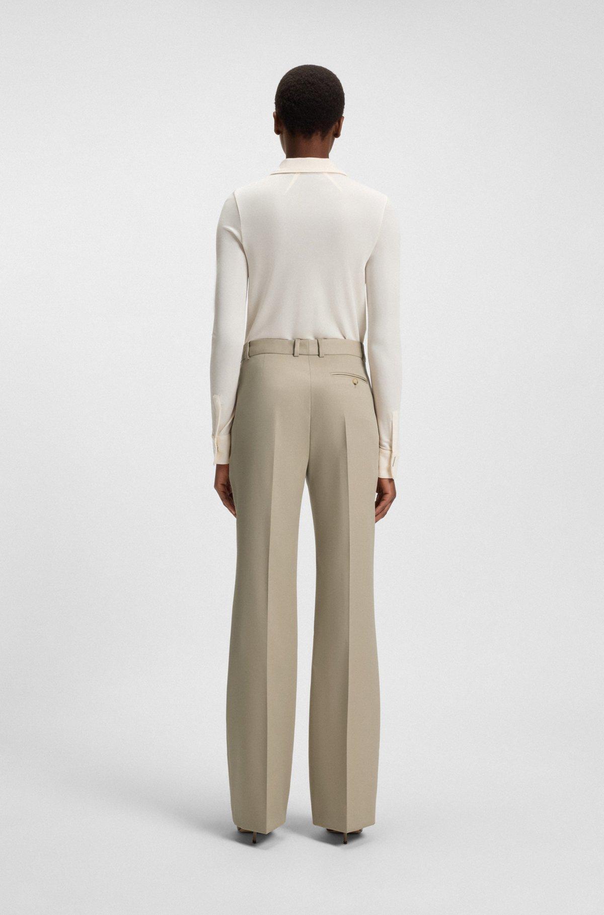 BOSS - Regular-fit trousers in virgin-wool twill - Light Beige Product Image