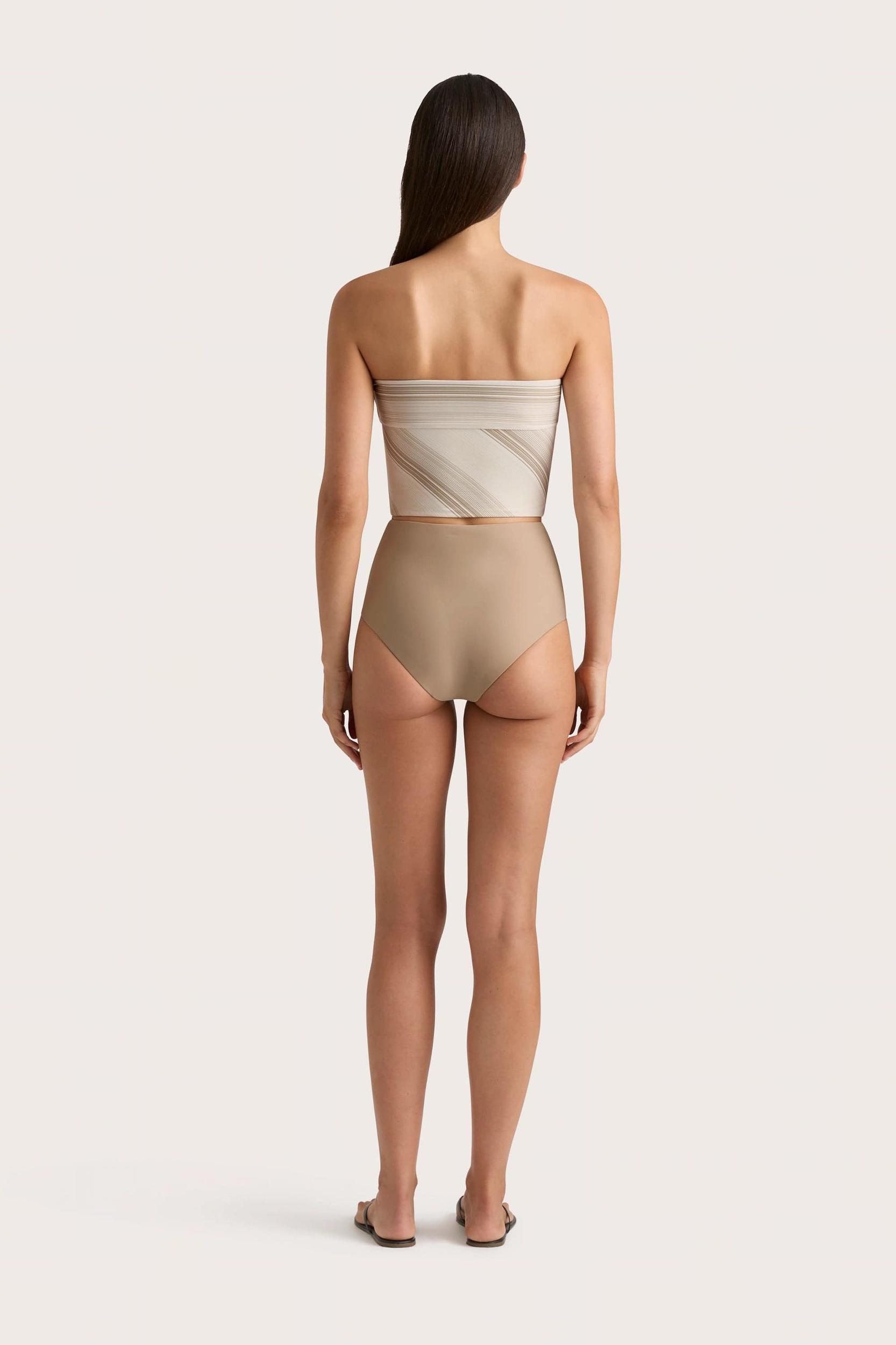 Elea Bikini Top Futura Stripe Taupe - Final Sale Product Image