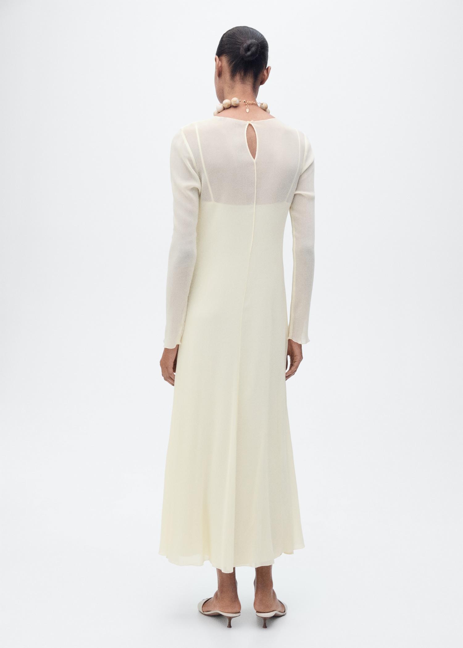 Semi-transparent combination dress - Women | MANGO USA Product Image