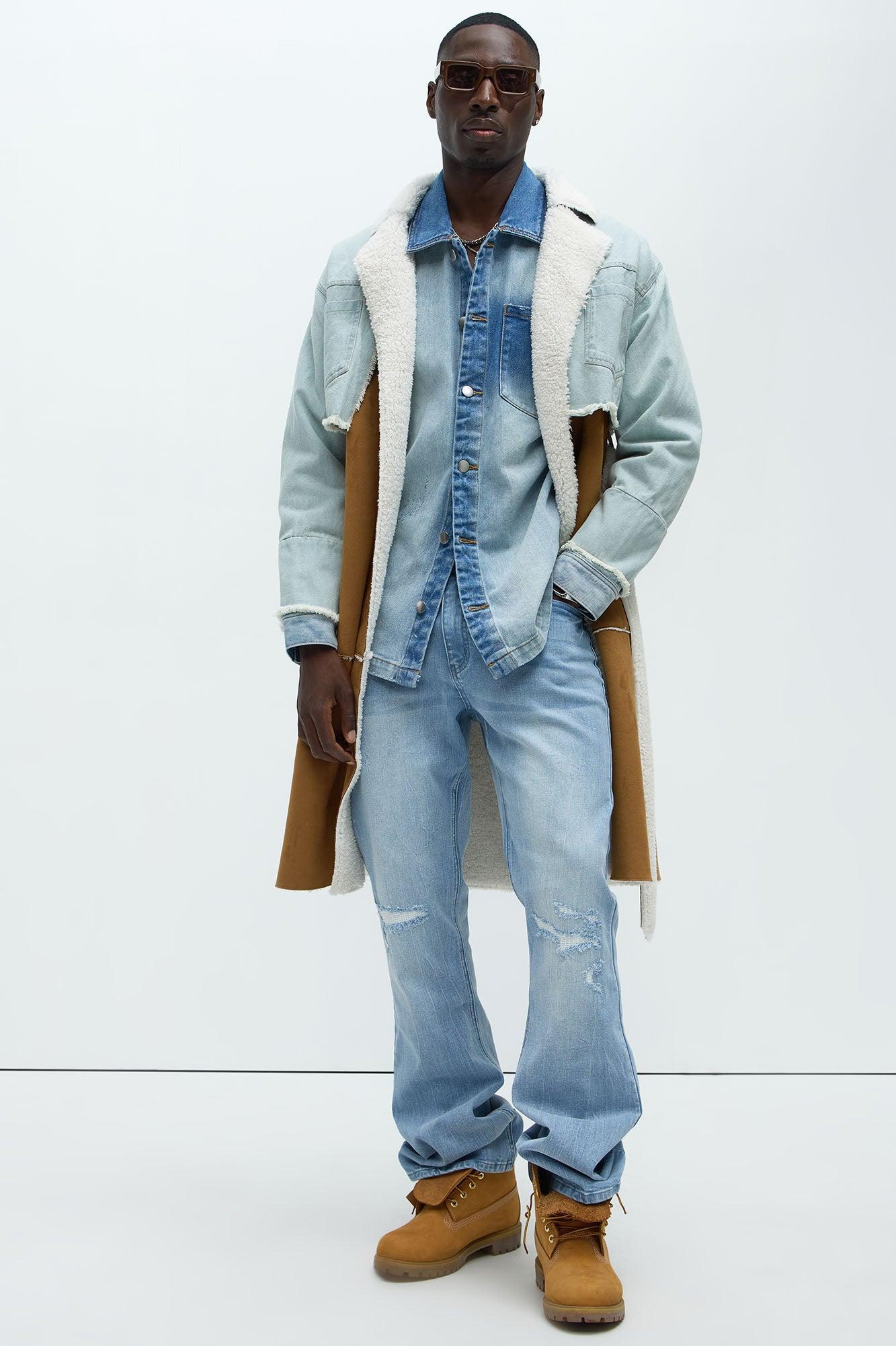 Dreamy Stacked Slim Flare Jeans - Light Blue Wash Product Image