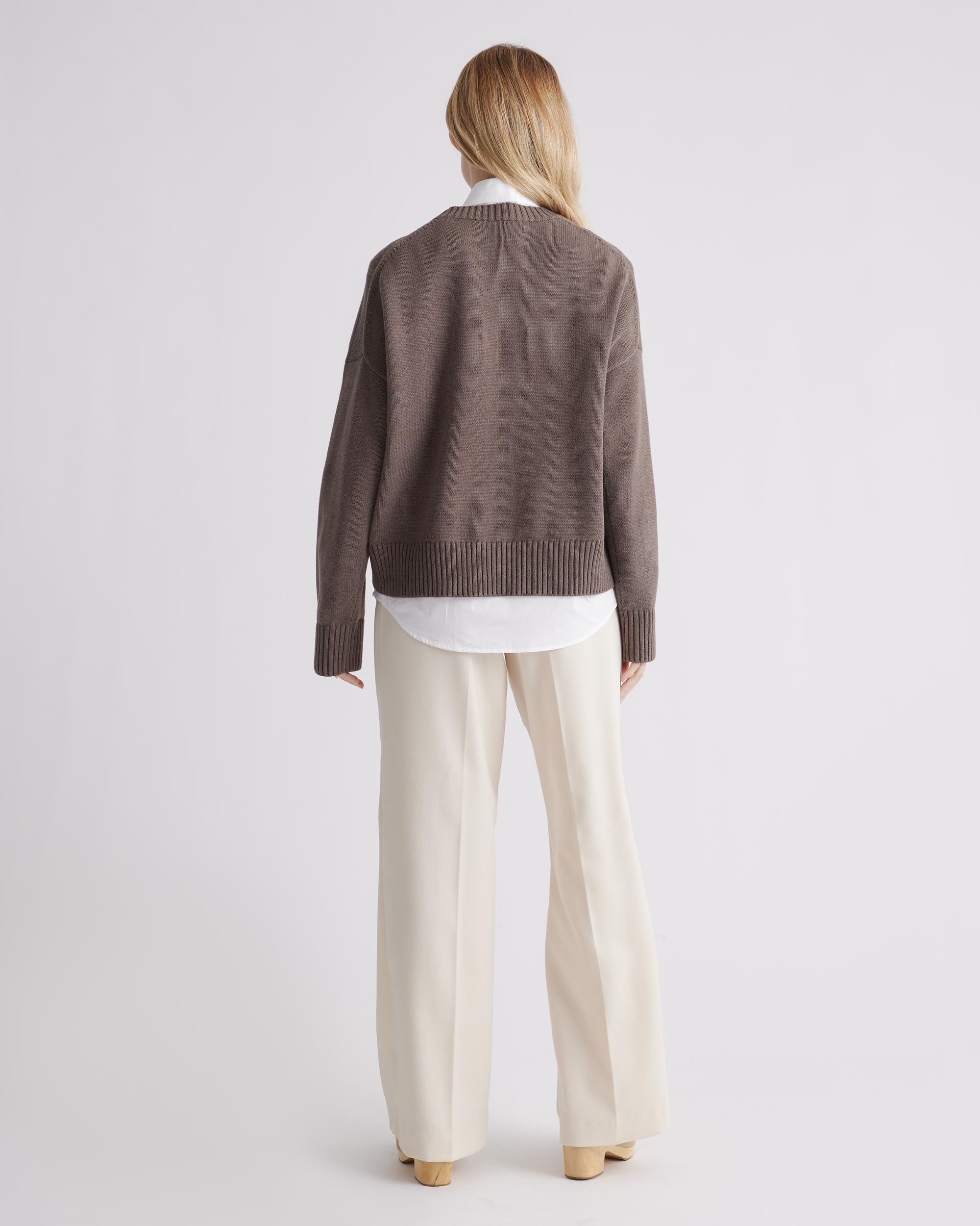 Quince | Women's Boyfriend Crew Sweater Size XS, Organic Cotton Product Image