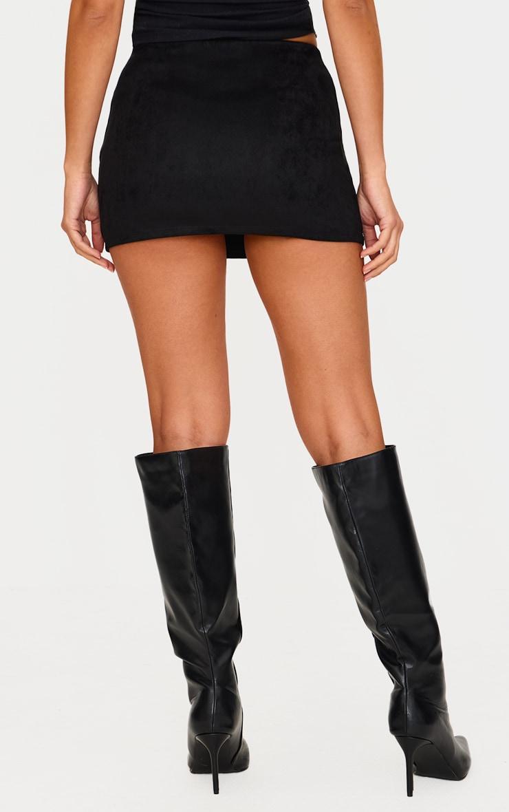 Black Faux Suede Micro Mini Skirt Product Image
