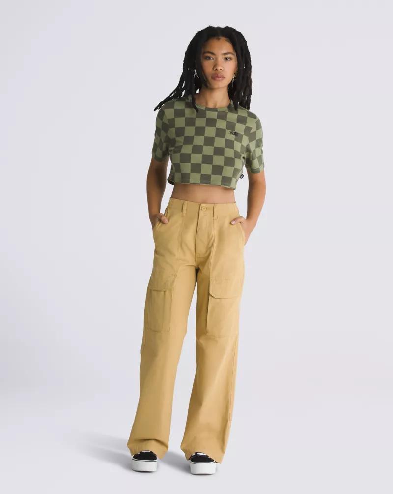 Check Crew Crop T-Shirt Product Image