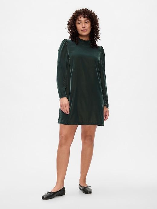 Recycled Velvet Puff-Sleeve Mini Dress Product Image