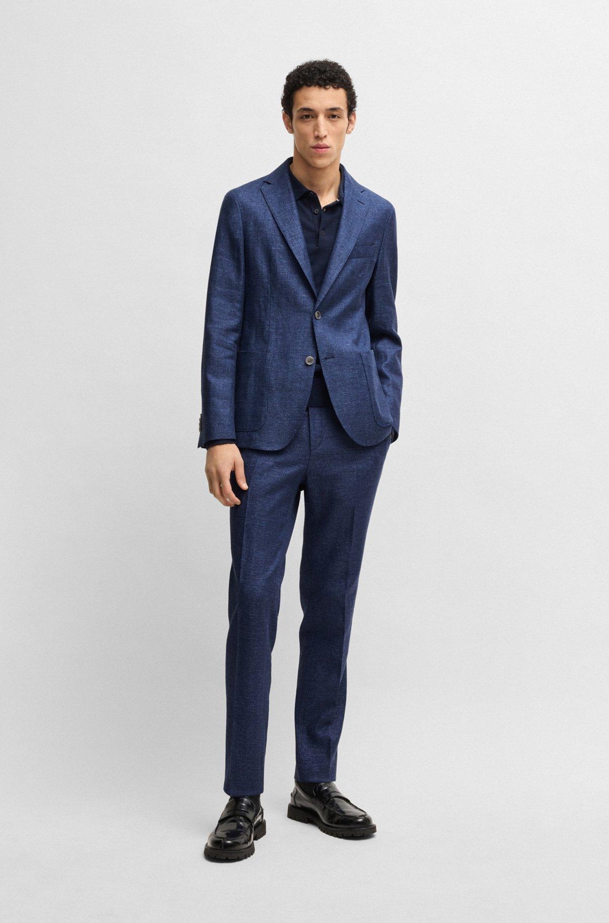 Slim-fit blazer in micro-patterned fabric Product Image