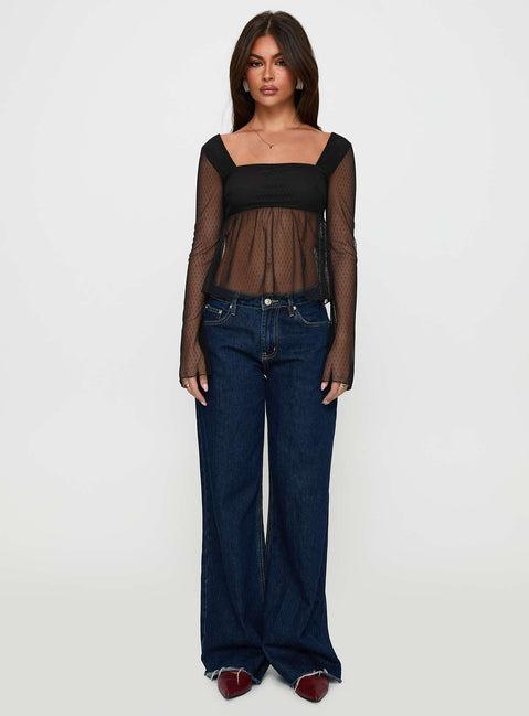Fiorello Long Sleeve Top Black Product Image