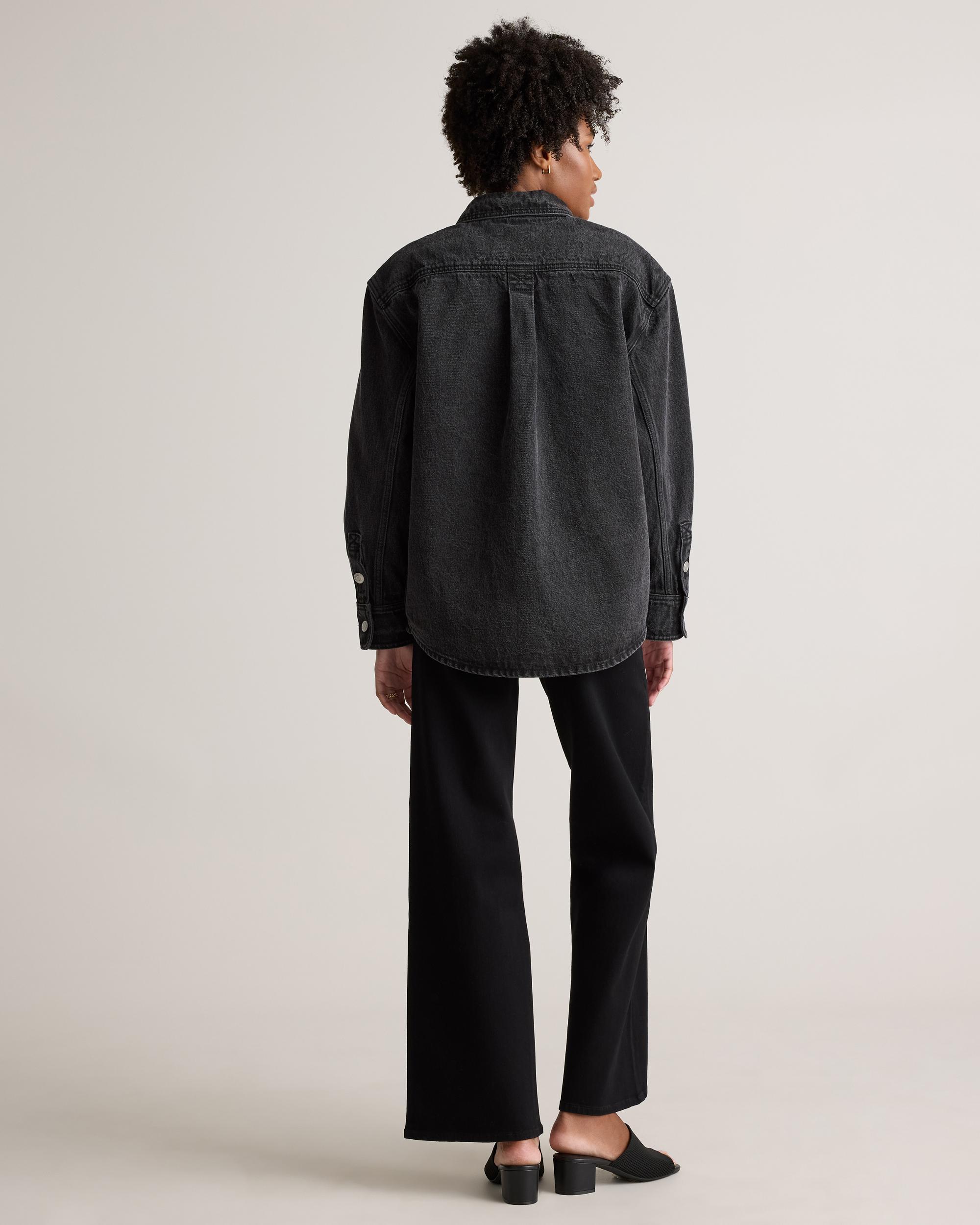 Quince | Women's Denim Cargo Shirt Jacket Organic Cotton Product Image