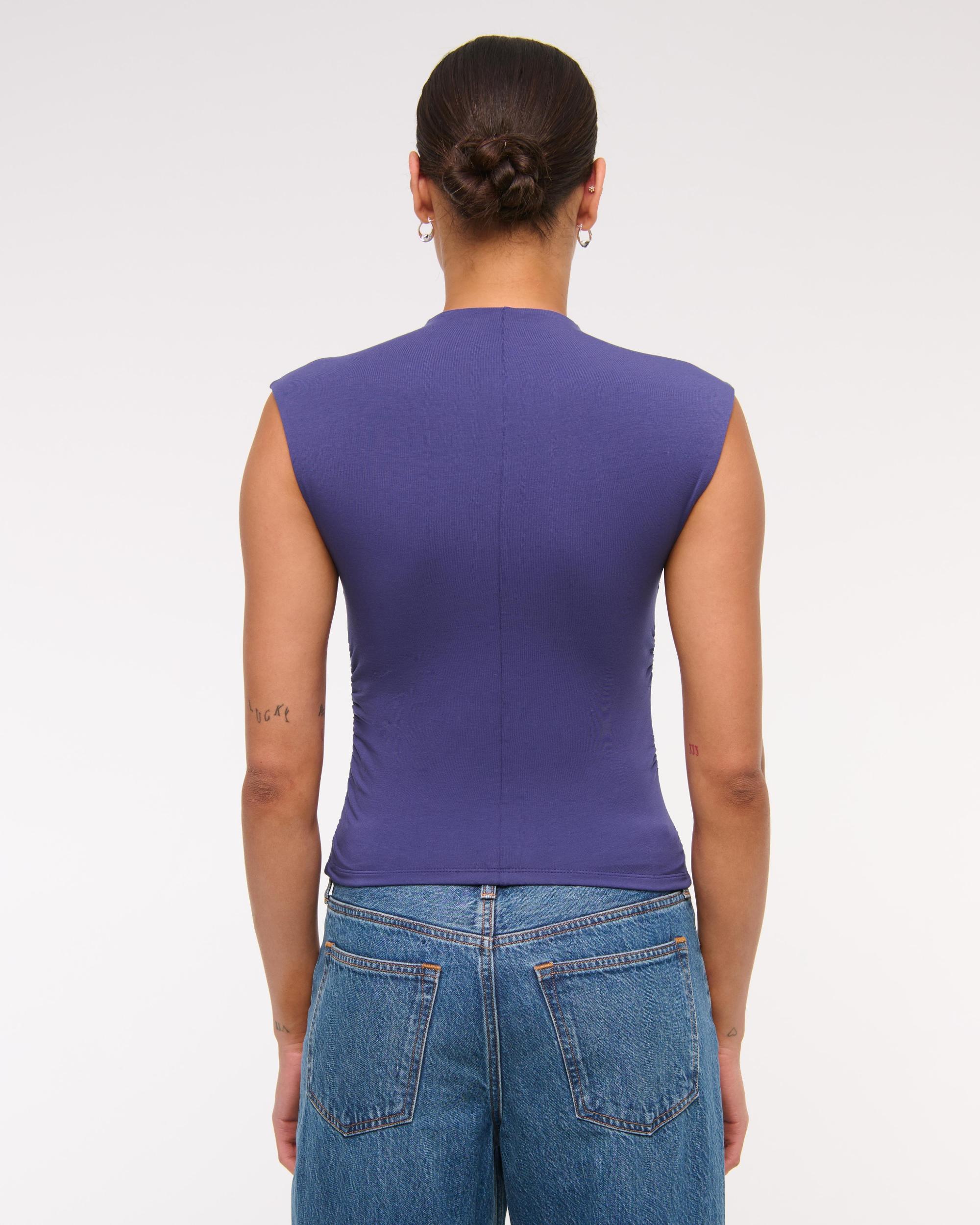 Long-Sleeve Grown-On Mockneck Top Product Image