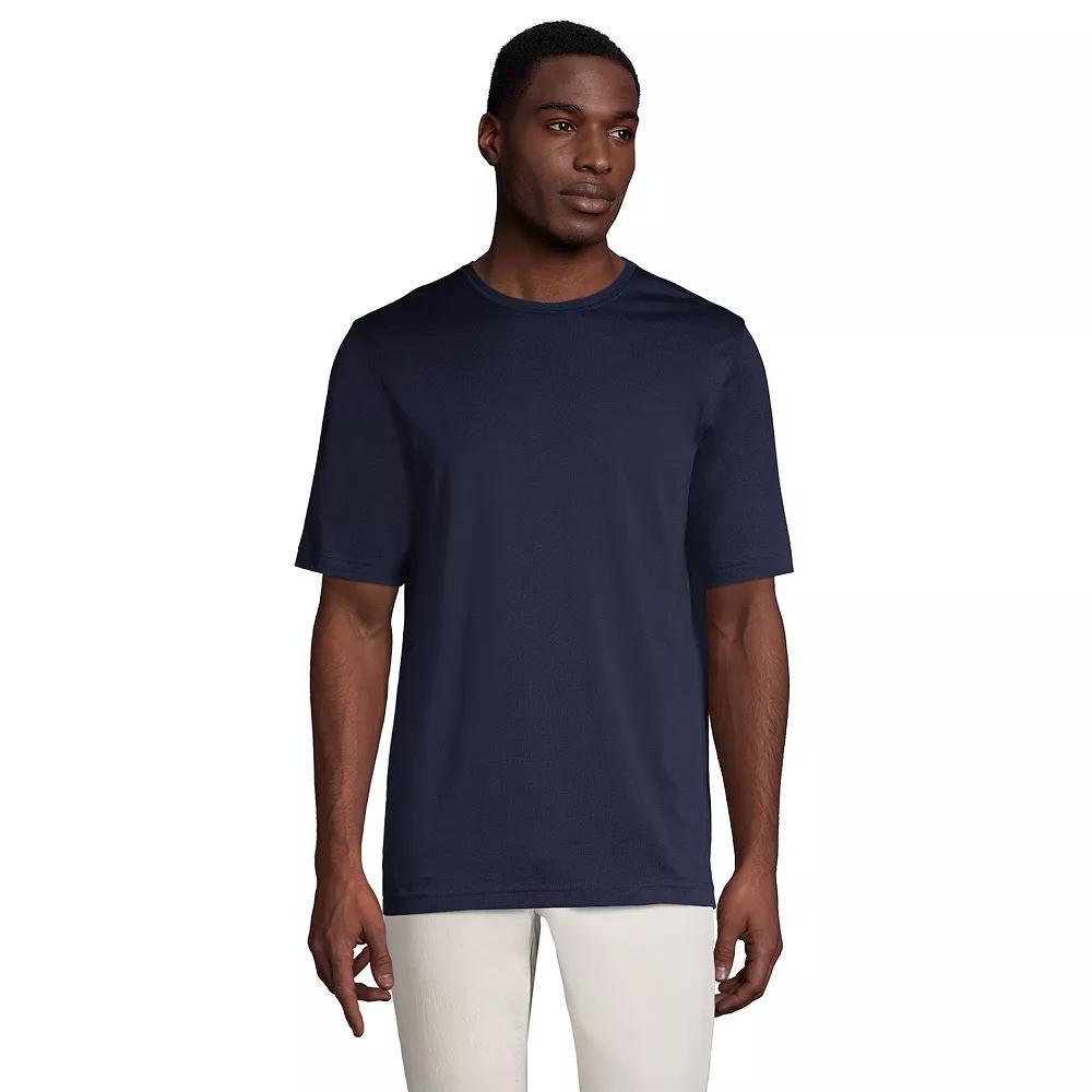 Men's Lands' End Supima Crewneck Tee, Size: Large, Radiant Blue Product Image