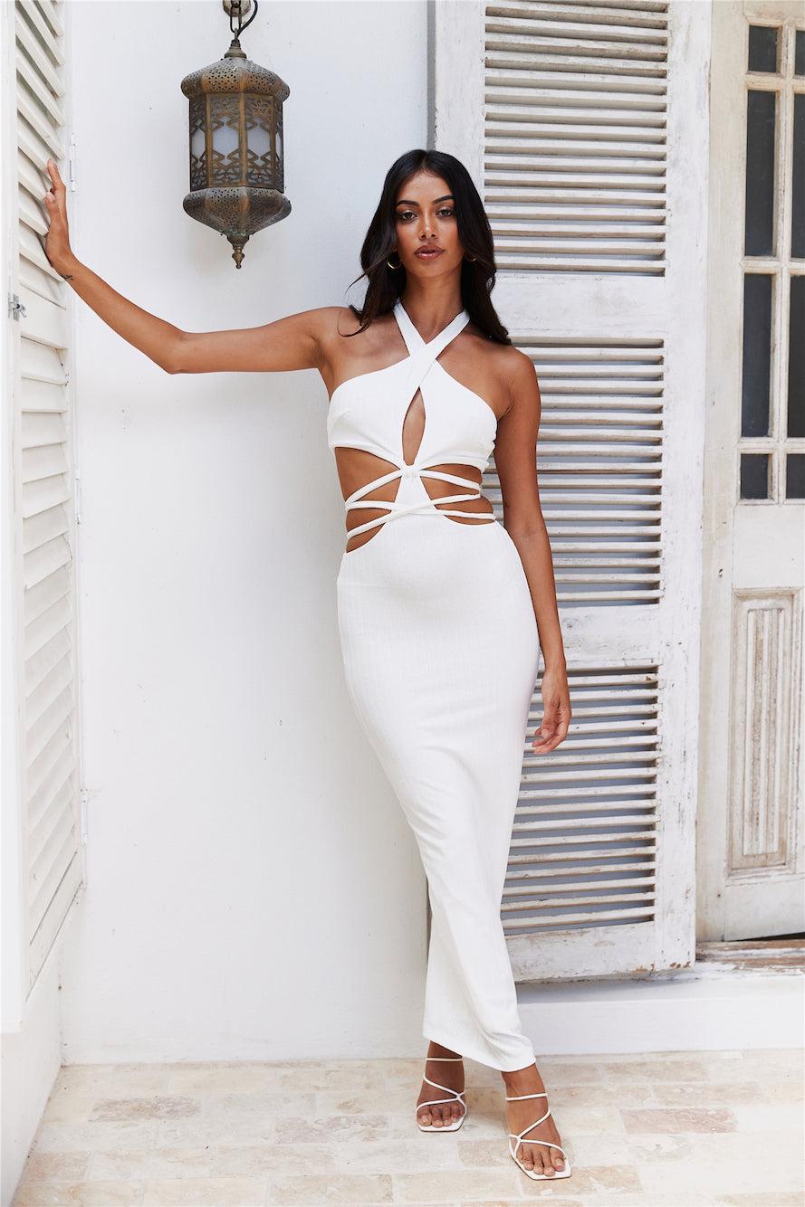Swinging By Maxi Dress Off White Product Image
