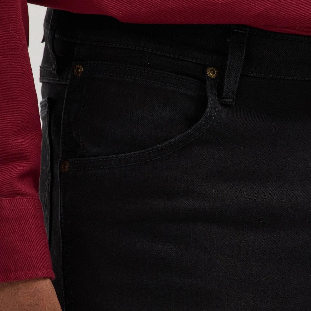 Wrangler Men's Straight Jeans - Black Wash 36x29: Midweight Denim, Stretch, Fly Button Closure Product Image